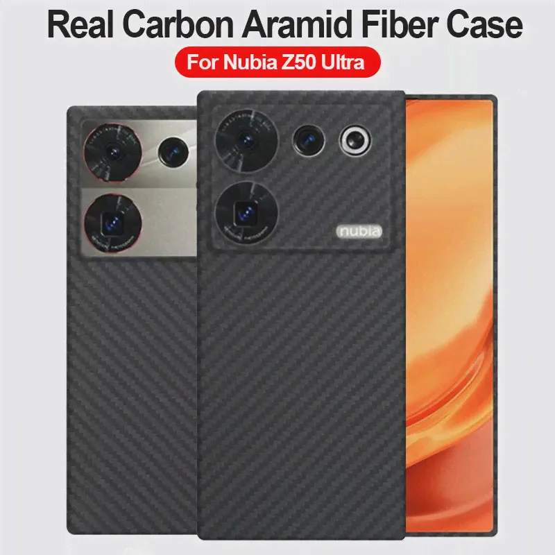 Чехол из Настоящего Углеродного волокна для ZTE Nubia Z50 Ultra Case, Ультратонкая Задняя крышка из матового Арамидного Волокна, Чехол для чехлов Nubia Z50 Ultra 5G-0